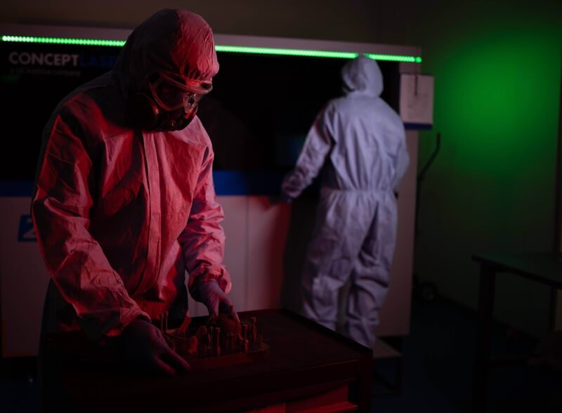 підготовка обладнання металевий порошок процес виробництва імплантатів із титану медичний 3D-друк спеціалісти центр металевого друку якісний 3Д друк титанового сплаву для медицини та інженерії 3D-принтер Concept Laser M2 